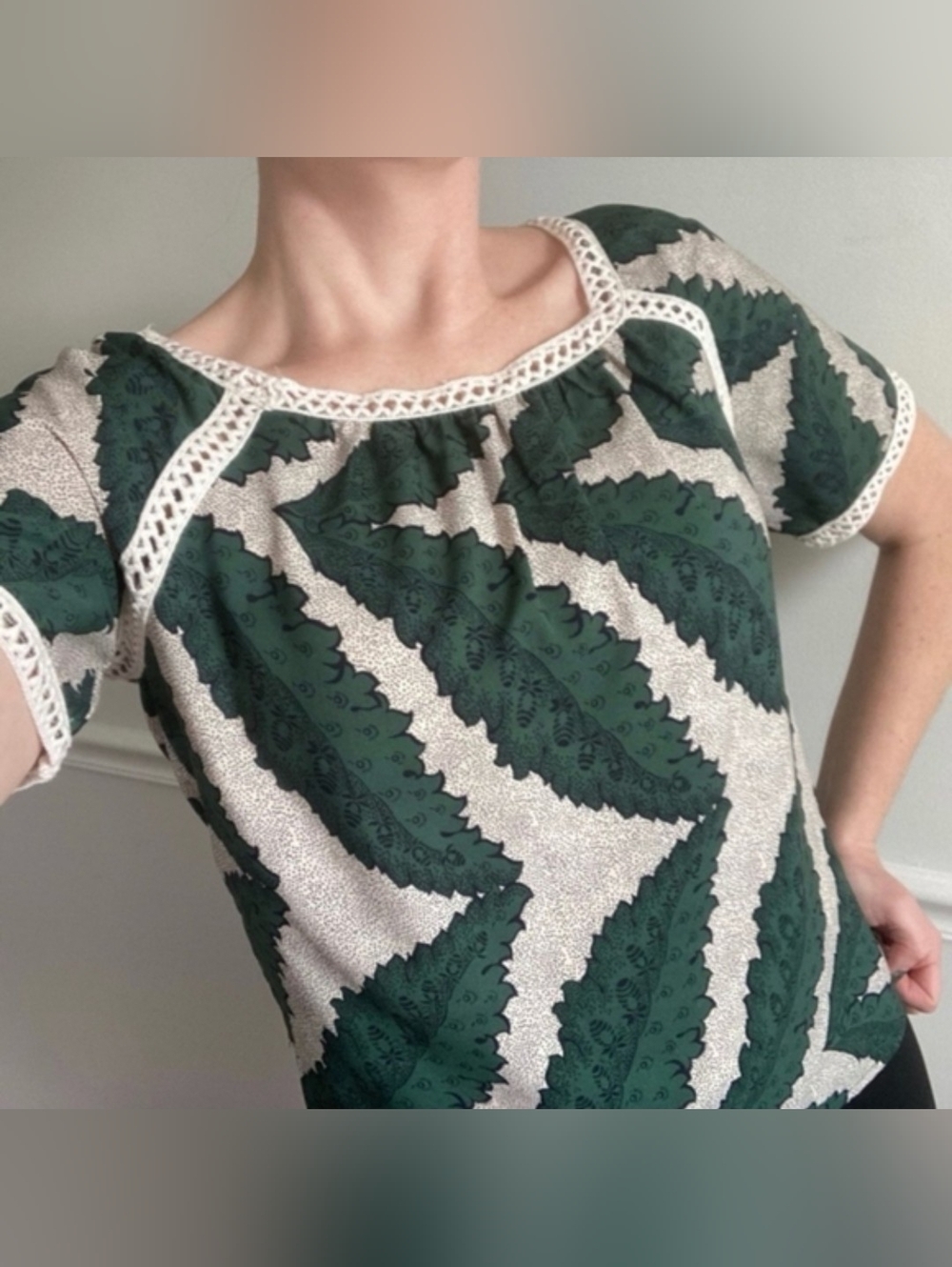 Retro Leaf Blouse
